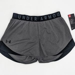 Under Armour Women's UA Play Up 3.0 Shorts Carbon Heather 1344552-090 Size Small